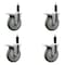Service Caster 5'' Gray Poly Swivel 1'' Expanding Stem Caster Set Total Lock Brake, 4PK SCC-EXTTL20S514-PPUB-1-4 - alternate 1